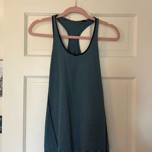 Lululemon Athletica Navy and Light blue Striped Tank Top